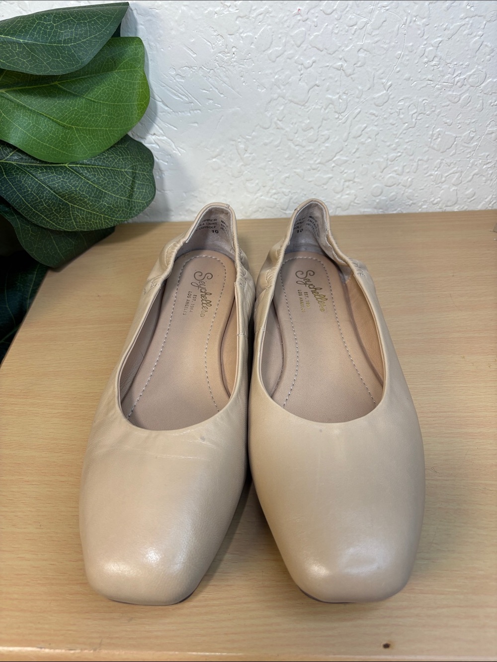 Seychelles Nude Leather Ballet Flats